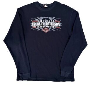 VTG Harley Davidson Long Sleeve Thermal Taku HD Juneau, Alaska Black Men’s 2XL